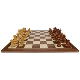 WE Games Weighted English Staunton Chess Set, Walnut Sycamore Board 19.75 in., 3.5 in. King - American Chess Equipment