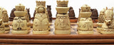 WE Games Medieval Chess & Checkers Game Set - Wood Board with Storage Drawers 15 in. - American Chess Equipment