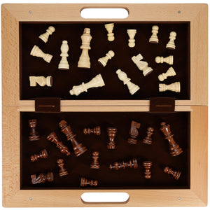 WE Games Folding Wood Travel Chess Set - 16 in. Board, 3 in. King