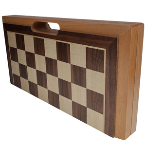 WE Games Folding Wood Travel Chess Set - 16 in. Board, 3 in. King