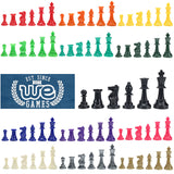 WE Games Color Bright Plastic Staunton Tournament Chess Pieces with 3.75 in. King - Half Chess Set of Chess Pieces Only, Army Green - American Chess Equipment