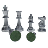WE Games Color Bright Plastic Staunton Tournament Chess Pieces with 3.75 in. King - Half Chess Set of Chess Pieces Only, Silver - American Chess Equipment