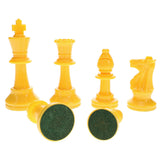 WE Games Color Bright Plastic Staunton Tournament Chess Pieces with 3.75 in. King - Half Chess Set of Chess Pieces Only, Yellow - American Chess Equipment