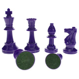 WE Games Color Bright Plastic Staunton Tournament Chess Pieces with 3.75 in. King - Half Chess Set of Chess Pieces Only, Purple - American Chess Equipment
