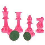 WE Games Color Bright Plastic Staunton Tournament Chess Pieces with 3.75 in. King - Half Chess Set of Chess Pieces Only, Pink - American Chess Equipment
