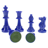 WE Games Color Bright Plastic Staunton Tournament Chess Pieces with 3.75 in. King - Half Chess Set of Chess Pieces Only, Blue - American Chess Equipment