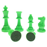 WE Games Color Bright Plastic Staunton Tournament Chess Pieces with 3.75 in. King - Half Chess Set of Chess Pieces Only, Neon Green - American Chess Equipment