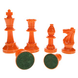 WE Games Color Bright Plastic Staunton Tournament Chess Pieces with 3.75 in. King - Half Chess Set of Chess Pieces Only, Orange - American Chess Equipment
