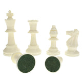 WE Games Color Bright Plastic Staunton Tournament Chess Pieces with 3.75 in. King - Half Chess Set of Chess Pieces Only, White - American Chess Equipment