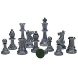 WE Games Color Bright Plastic Staunton Tournament Chess Pieces with 3.75 in. King - Half Chess Set of Chess Pieces Only, Silver - American Chess Equipment