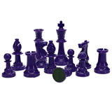 WE Games Color Bright Plastic Staunton Tournament Chess Pieces with 3.75 in. King - Half Chess Set of Chess Pieces Only, Purple - American Chess Equipment