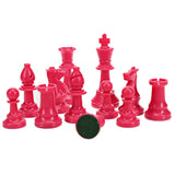 WE Games Color Bright Plastic Staunton Tournament Chess Pieces with 3.75 in. King - Half Chess Set of Chess Pieces Only, Pink - American Chess Equipment