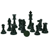 WE Games Color Bright Plastic Staunton Tournament Chess Pieces with 3.75 in. King - Half Chess Set of Chess Pieces Only, Army Green - American Chess Equipment