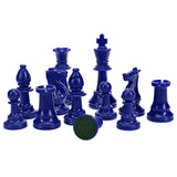 WE Games Color Bright Plastic Staunton Tournament Chess Pieces with 3.75 in. King - Half Chess Set of Chess Pieces Only, Blue - American Chess Equipment