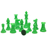 WE Games Color Bright Plastic Staunton Tournament Chess Pieces with 3.75 in. King - Half Chess Set of Chess Pieces Only, Neon Green - American Chess Equipment