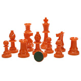 WE Games Color Bright Plastic Staunton Tournament Chess Pieces with 3.75 in. King - Half Chess Set of Chess Pieces Only, Orange - American Chess Equipment