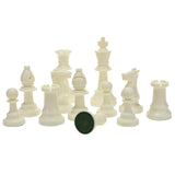 WE Games Color Bright Plastic Staunton Tournament Chess Pieces with 3.75 in. King - Half Chess Set of Chess Pieces Only, White - American Chess Equipment