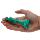 WE Games Color Bright Plastic Staunton Tournament Chess Pieces with 3.75 in. King - Half Chess Set of Chess Pieces Only, Teal - American Chess Equipment