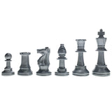 WE Games Color Bright Plastic Staunton Tournament Chess Pieces with 3.75 in. King - Half Chess Set of Chess Pieces Only, Silver - American Chess Equipment