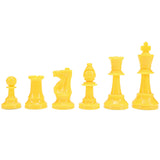 WE Games Color Bright Plastic Staunton Tournament Chess Pieces with 3.75 in. King - Half Chess Set of Chess Pieces Only, Yellow - American Chess Equipment