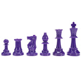 WE Games Color Bright Plastic Staunton Tournament Chess Pieces with 3.75 in. King - Half Chess Set of Chess Pieces Only, Purple - American Chess Equipment