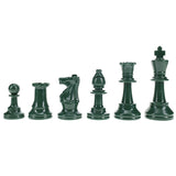 WE Games Color Bright Plastic Staunton Tournament Chess Pieces with 3.75 in. King - Half Chess Set of Chess Pieces Only, Army Green - American Chess Equipment