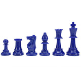 WE Games Color Bright Plastic Staunton Tournament Chess Pieces with 3.75 in. King - Half Chess Set of Chess Pieces Only, Blue - American Chess Equipment