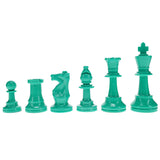 WE Games Color Bright Plastic Staunton Tournament Chess Pieces with 3.75 in. King - Half Chess Set of Chess Pieces Only, Teal - American Chess Equipment