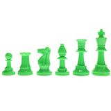 WE Games Color Bright Plastic Staunton Tournament Chess Pieces with 3.75 in. King - Half Chess Set of Chess Pieces Only, Neon Green - American Chess Equipment