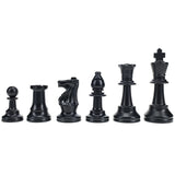 WE Games Color Bright Plastic Staunton Tournament Chess Pieces with 3.75 in. King - Half Chess Set of Chess Pieces Only, Black - American Chess Equipment