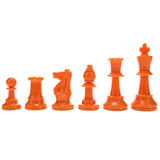 WE Games Color Bright Plastic Staunton Tournament Chess Pieces with 3.75 in. King - Half Chess Set of Chess Pieces Only, Orange - American Chess Equipment