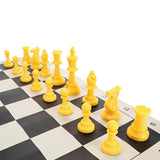 WE Games Color Bright Plastic Staunton Tournament Chess Pieces with 3.75 in. King - Half Chess Set of Chess Pieces Only, Yellow - American Chess Equipment