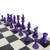 WE Games Color Bright Plastic Staunton Tournament Chess Pieces with 3.75 in. King - Half Chess Set of Chess Pieces Only, Purple - American Chess Equipment