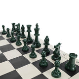 WE Games Color Bright Plastic Staunton Tournament Chess Pieces with 3.75 in. King - Half Chess Set of Chess Pieces Only, Army Green - American Chess Equipment