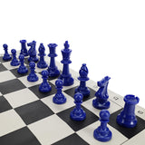 WE Games Color Bright Plastic Staunton Tournament Chess Pieces with 3.75 in. King - Half Chess Set of Chess Pieces Only, Blue - American Chess Equipment