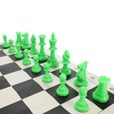 WE Games Color Bright Plastic Staunton Tournament Chess Pieces with 3.75 in. King - Half Chess Set of Chess Pieces Only, Neon Green - American Chess Equipment