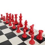 WE Games Color Bright Plastic Staunton Tournament Chess Pieces with 3.75 in. King - Half Chess Set of Chess Pieces Only, Red - American Chess Equipment