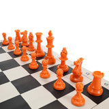 WE Games Color Bright Plastic Staunton Tournament Chess Pieces with 3.75 in. King - Half Chess Set of Chess Pieces Only, Orange - American Chess Equipment