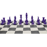 WE Games Color Bright Plastic Staunton Tournament Chess Pieces with 3.75 in. King - Half Chess Set of Chess Pieces Only, Purple - American Chess Equipment