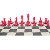 WE Games Color Bright Plastic Staunton Tournament Chess Pieces with 3.75 in. King - Half Chess Set of Chess Pieces Only, Pink - American Chess Equipment