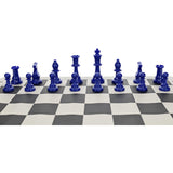 WE Games Color Bright Plastic Staunton Tournament Chess Pieces with 3.75 in. King - Half Chess Set of Chess Pieces Only, Blue - American Chess Equipment