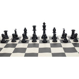 WE Games Color Bright Plastic Staunton Tournament Chess Pieces with 3.75 in. King - Half Chess Set of Chess Pieces Only, Black - American Chess Equipment