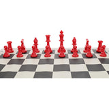 WE Games Color Bright Plastic Staunton Tournament Chess Pieces with 3.75 in. King - Half Chess Set of Chess Pieces Only, Red - American Chess Equipment