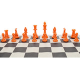 WE Games Color Bright Plastic Staunton Tournament Chess Pieces with 3.75 in. King - Half Chess Set of Chess Pieces Only, Orange - American Chess Equipment