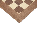 Bobby Fischer Ultimate Chess Set - Luxury Acacia Pieces with Walnut Wood Board w/ Beveled Edge, 21 inch