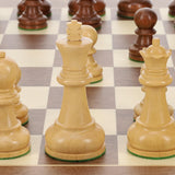 Bobby Fischer Ultimate Chess Set - Luxury Acacia Pieces with Walnut Wood Board w/ Beveled Edge, 21 inch