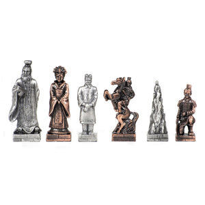 Chinese Qin Chessmen – Pewter - American Chess Equipment