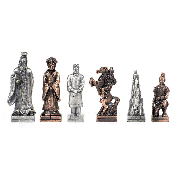 Chinese Qin Chessmen – Pewter - American Chess Equipment