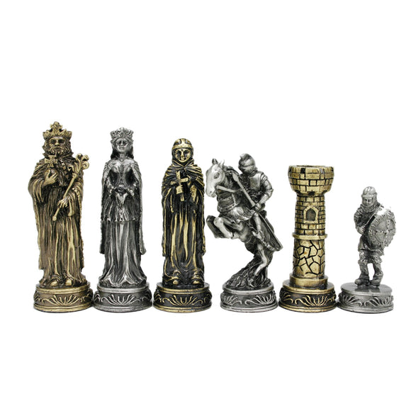 Medieval Chessmen – Pewter with 3.5 in. King - American Chess Equipment