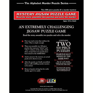 Mystery Jigsaw Puzzle Game – B Is For Birthday – Two, 500 piece puzzles - American Chess Equipment